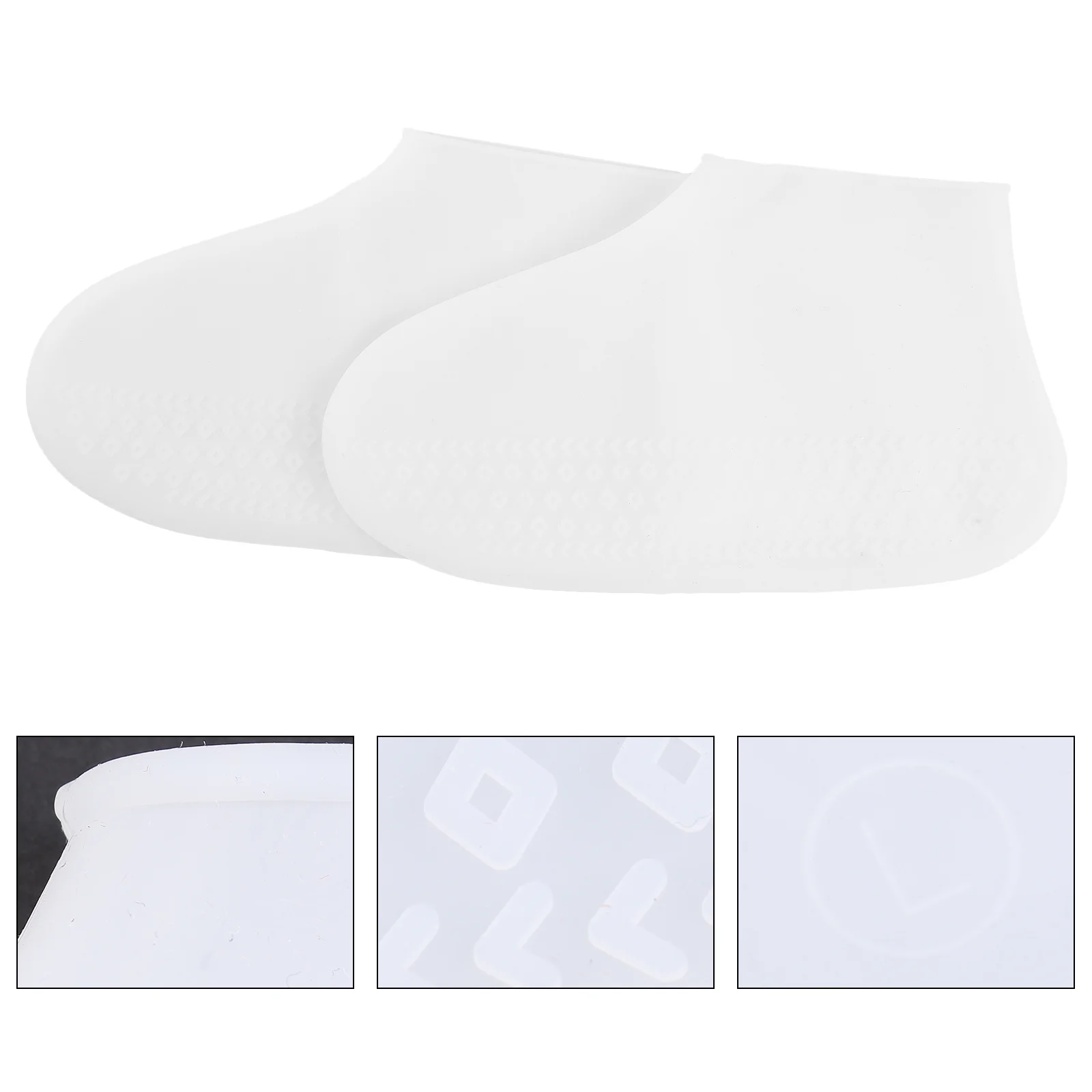 

1Pair Elastic Flexible Shoes Cover Waterproof Slip-Resistant L Size White Suitable for Beach Vacations Road Trips