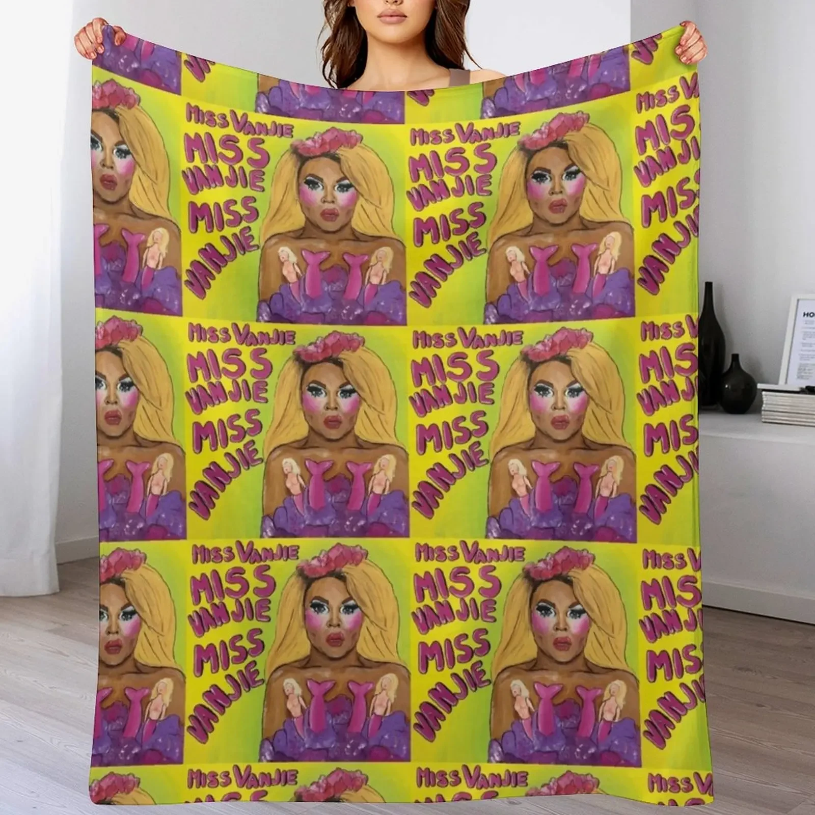 Miss Vanjie Miss Vanjie Miss Vanjie Throw Blanket Winter beds halloween Personalized Gift Blankets