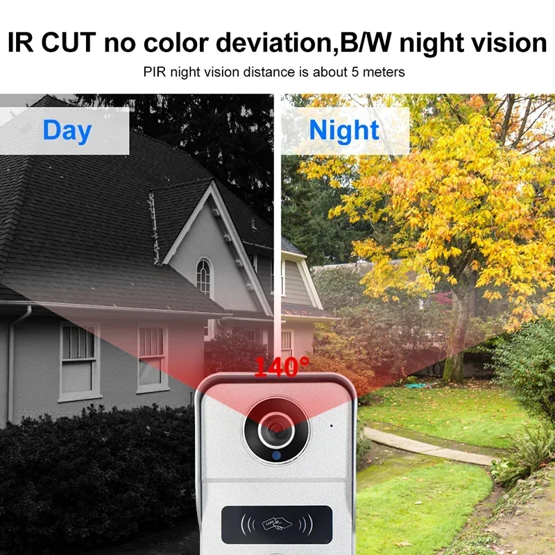 Anjielo 1080P Tuya 10 インチ IP ビデオインターホンシステムタッチスクリーン Wifi POE 有線ドアベルヴィラフラット RFID アクセス制御