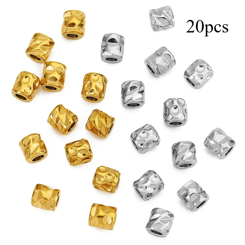 

20pcs Stainless Steel Cylindrical Spacer Beads Loose Beads for Jewelry Making Beaded Bracelets Necklaces DIY Jewelry Accessories