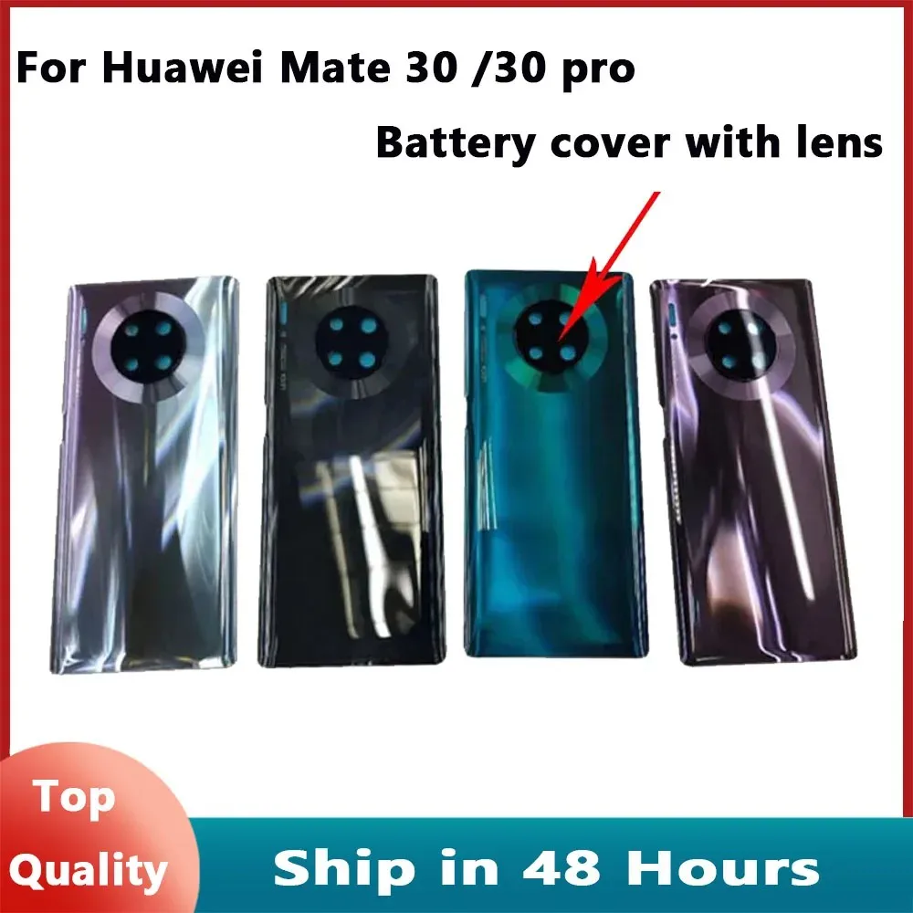 

New For Huawei Mate 30 Battery Back Cover 3D Glass Panel Mate30 Pro Rear Door Battery Replace Part Adhesive+Camera Lens