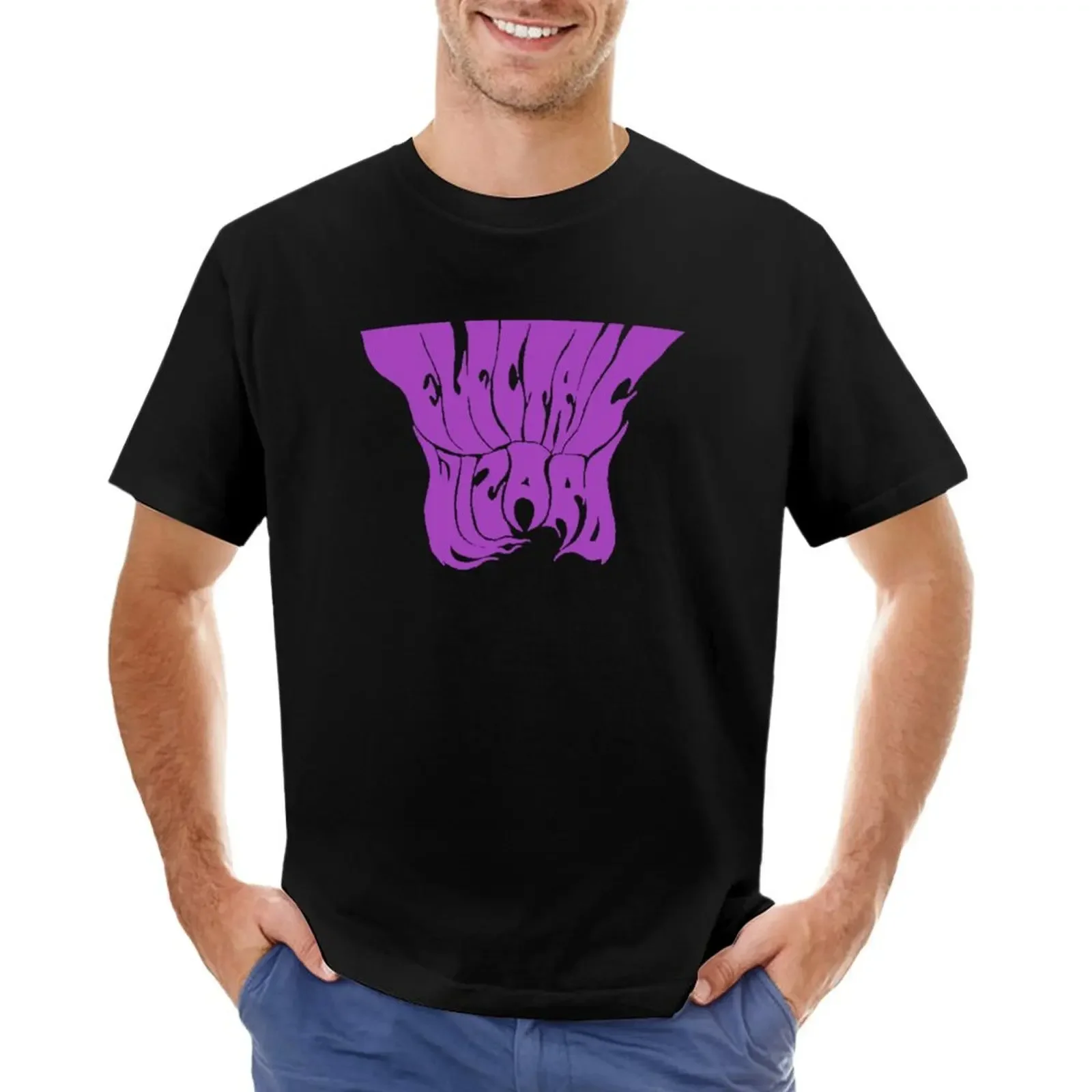 

Purple Wizard T-shirt customs summer tops blacks anime clothes oversized t shirts for men