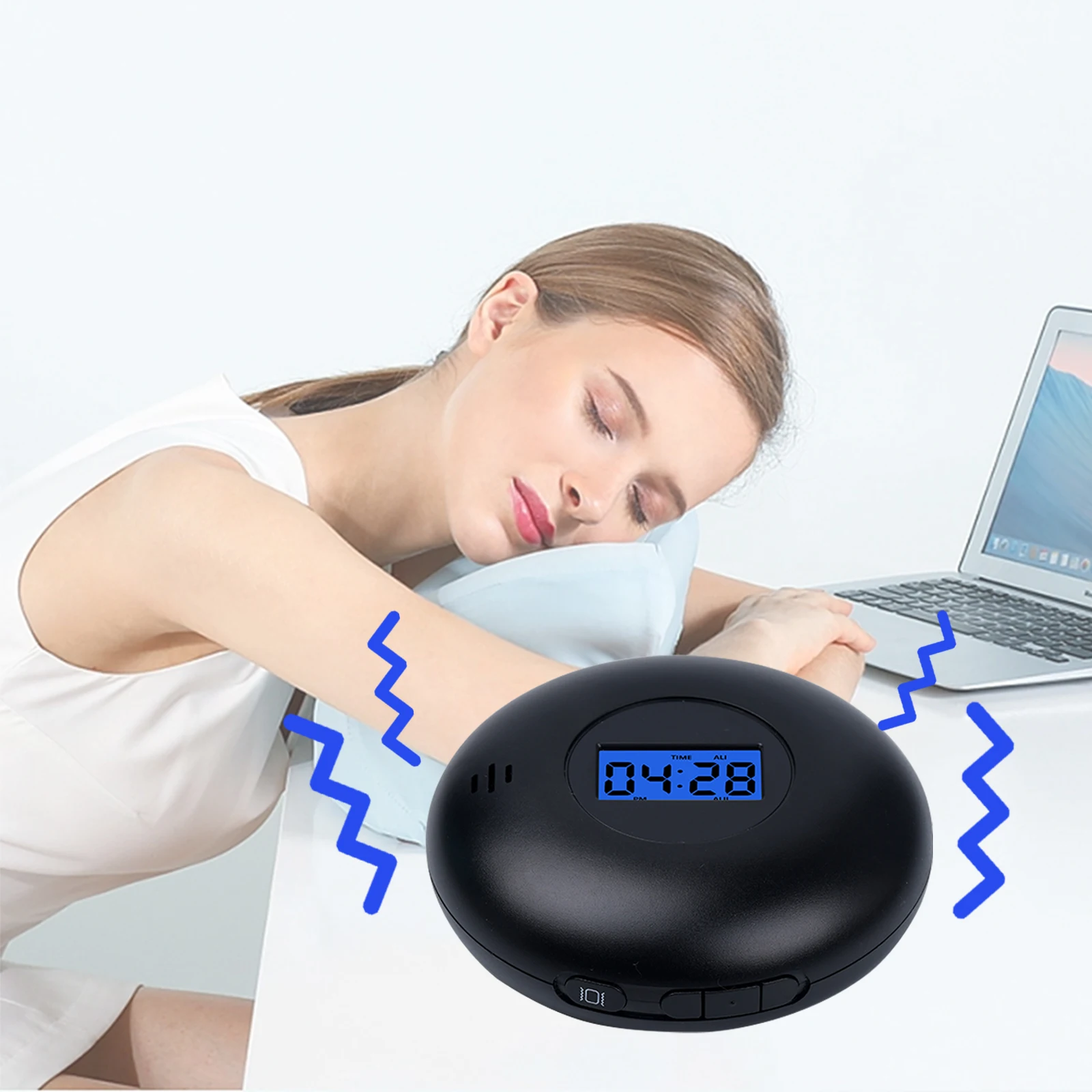 

Portable Super Strong Vibration Alarm Clock, Cute LCD Digital Clock,4 Alarm Modes Suitable For The Elderly, Students