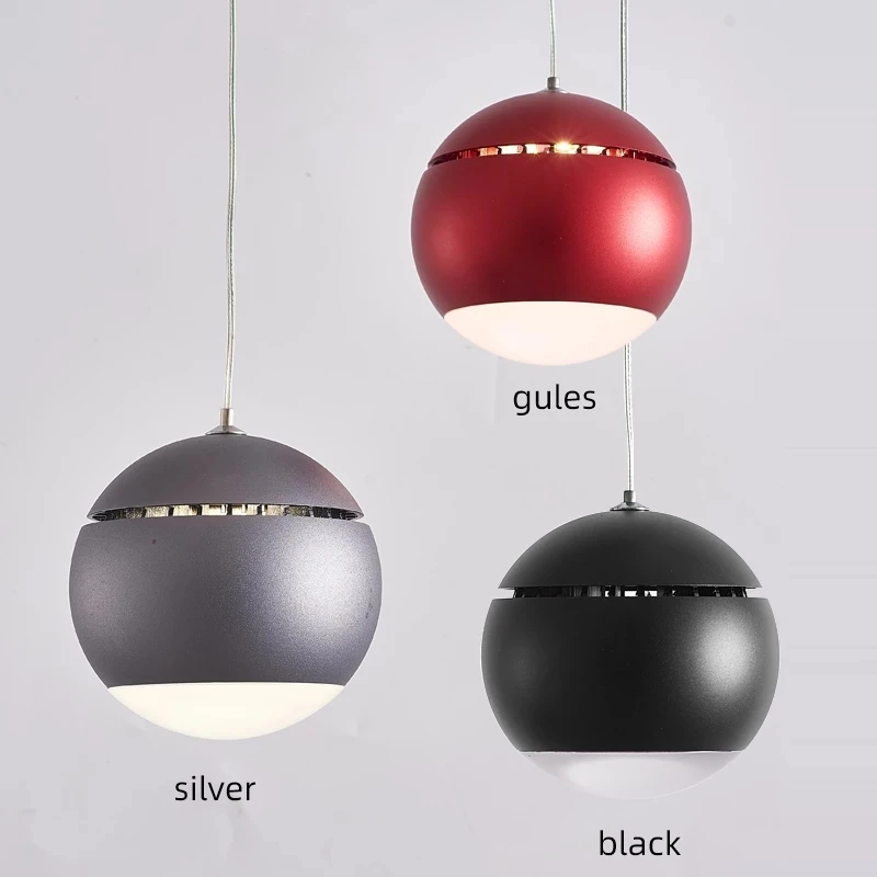 Lámpara de araña LED de Bola negra para escalera, lámpara colgante redonda de Metal de lujo, diseño nórdico Simple, accesorios de iluminación para interiores, novedad