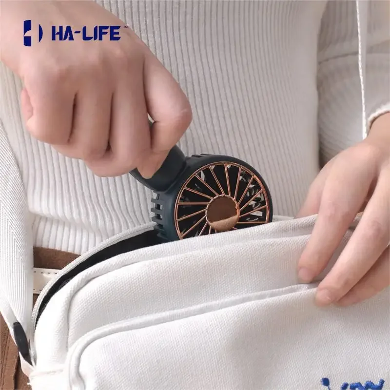 HA-Life Portable Handheld Mini USB Charging Pocket Fan - 2022 New Fashion Carabiner Super Wind Outdoor Fan