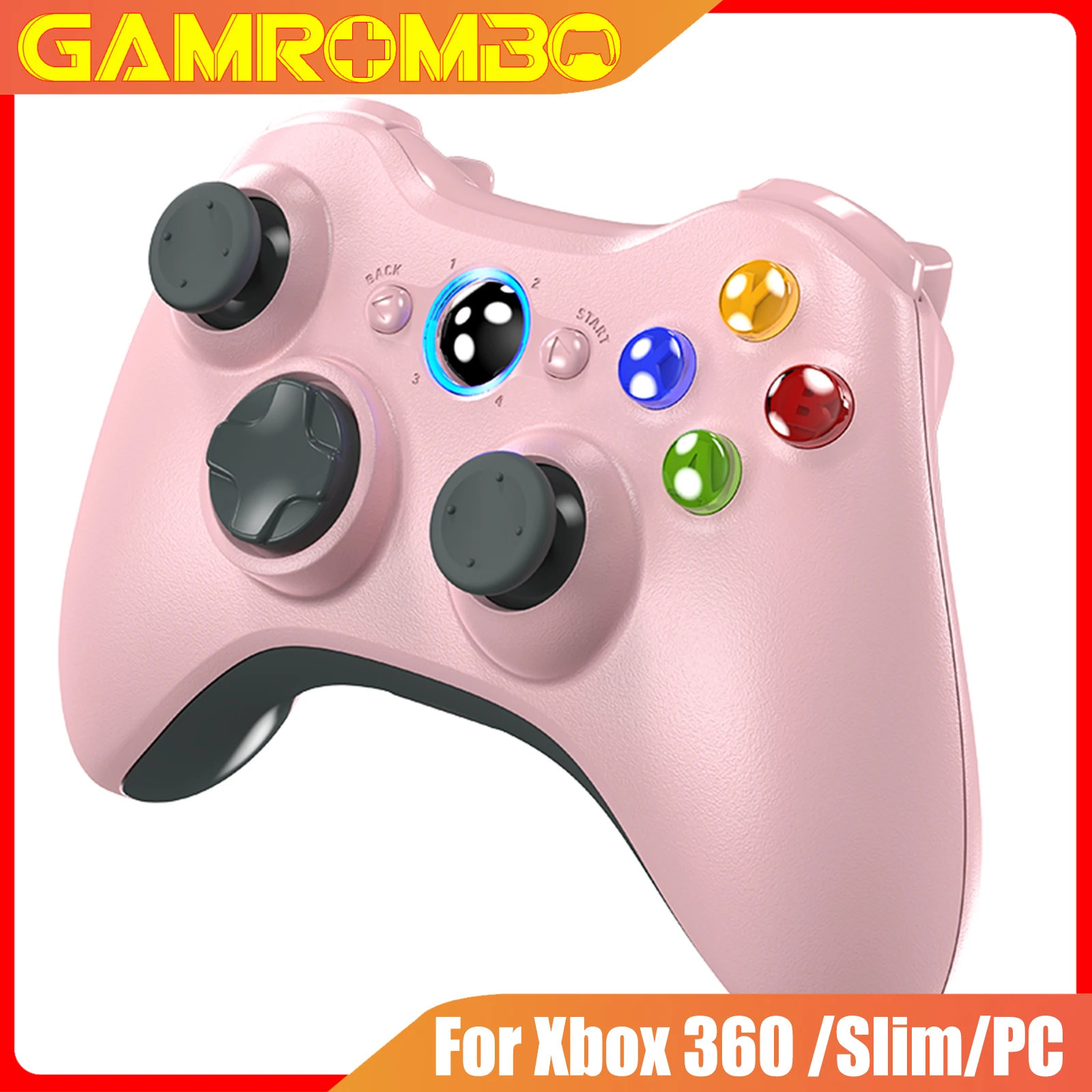 وحدة تحكم ألعاب لجهاز Xbox 360/Slim/Lite PC/IOS/Android Gamepad مقبض وحدة تحكم عن بعد لاسلكية مع عصا تحكم ألعاب مزدوجة الاهتزاز