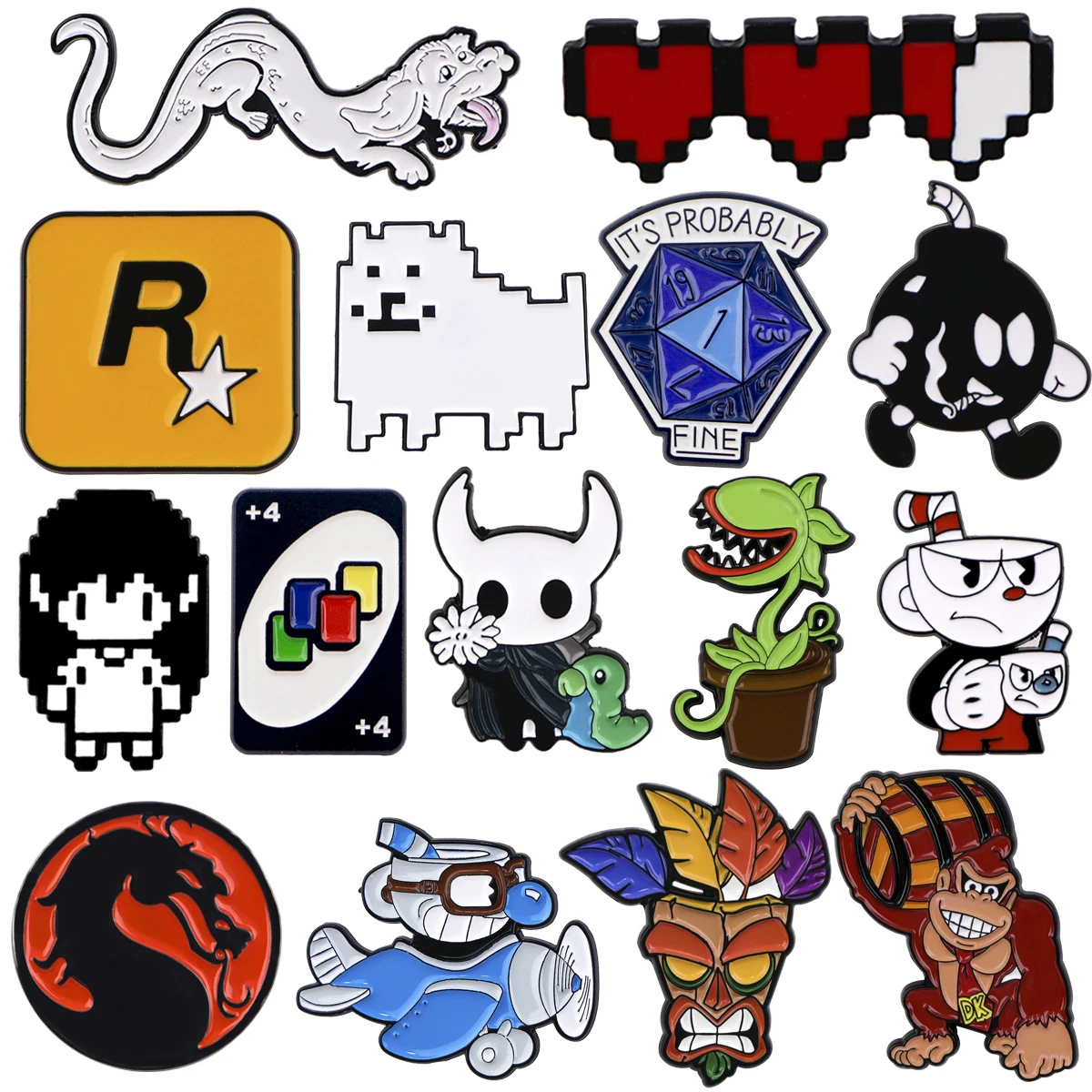 Video Games Enamel Pin Pixel Dog Brooches Lapel Pins Wolf Badges on Backpack Clothes Accessories Fashion Jewelry Fans Gifts