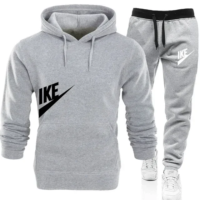 Nuevo conjunto de ropa deportiva para correr de otoño e invierno para hombres y mujeres, sudadera con capucha y pantalones de calle a la moda, conjunto de 2 piezas