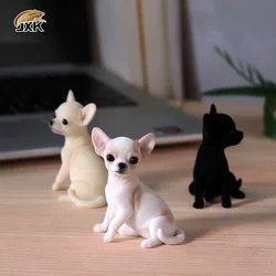 Mr.Z JXK Resin PVC Miniature Animal Model Chihuahua Cute Puppy Dog Model Toy fit for Action Figure Toys Accessories
