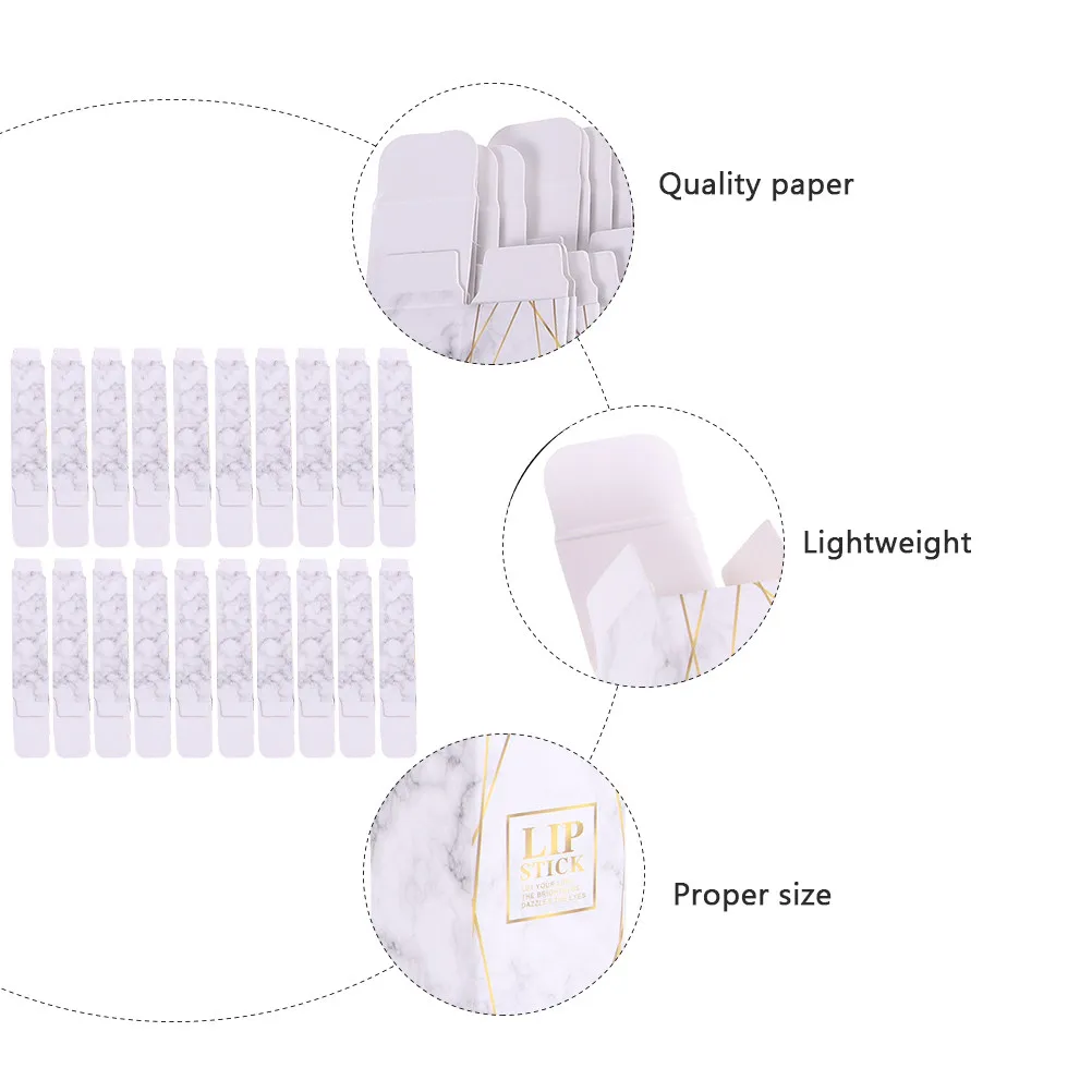 50Pcs 빈 립스틱 상자 립글로스 립밤 에센셜 오일 병 보관용 종이 선물 포장 립스틱 상자