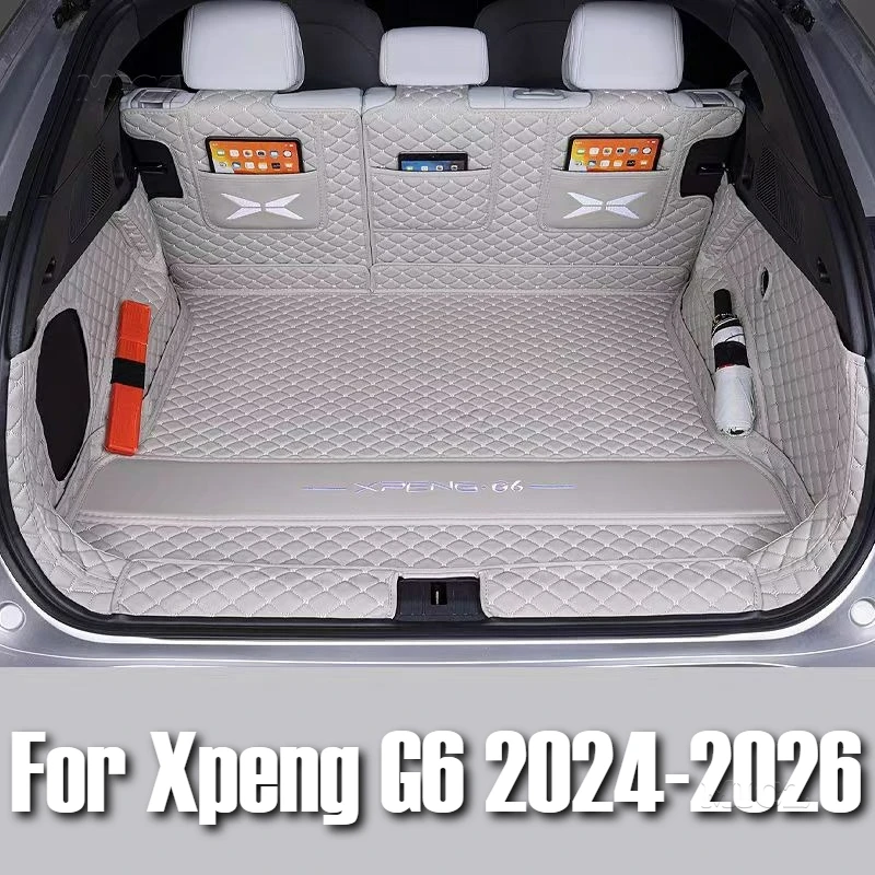 

Для Xpeng G6 2024 2025 2026 автомобильные аксессуары коврик для багажника задний багажник защита грузового багажника кожаный коврик модификация интерьера