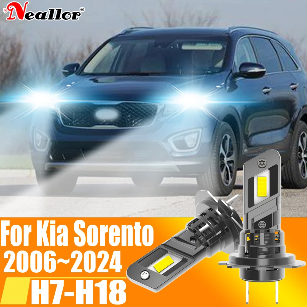

2x High Power H7 Led Headlight Canbus No Error H18 Car Bulb 6000K White Light Moto Diode Lamp 12v 55w For Kia Sorento 2006~2024