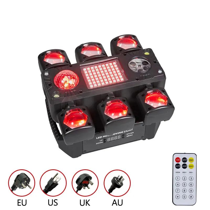 Portable 100W 6in1 DJ Stage Light with RG Laser 26CH RGBW LED Strobe Effects DMX512 Sound Active For Party Disco Wedding