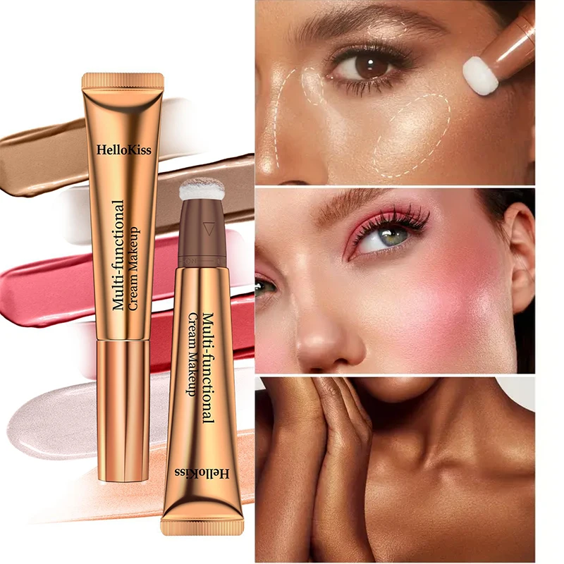 قلم مكياج متعدد الاستخدام 3 في 1 عصا تجميل كونتور: عصا أحمر الخدود، كونتور هايلايتر، كونسيلر بيرليسسينت مكياج للوجه يدوم طويلاً #6