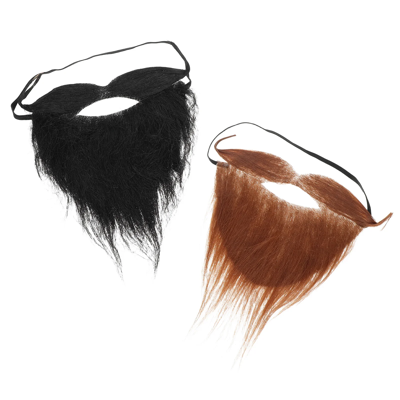 

2Pcs Realistic Fake Beard for Men Easy Wear Beard Accessories Halloween Party Costume Props Brown Black Full Facial Hair