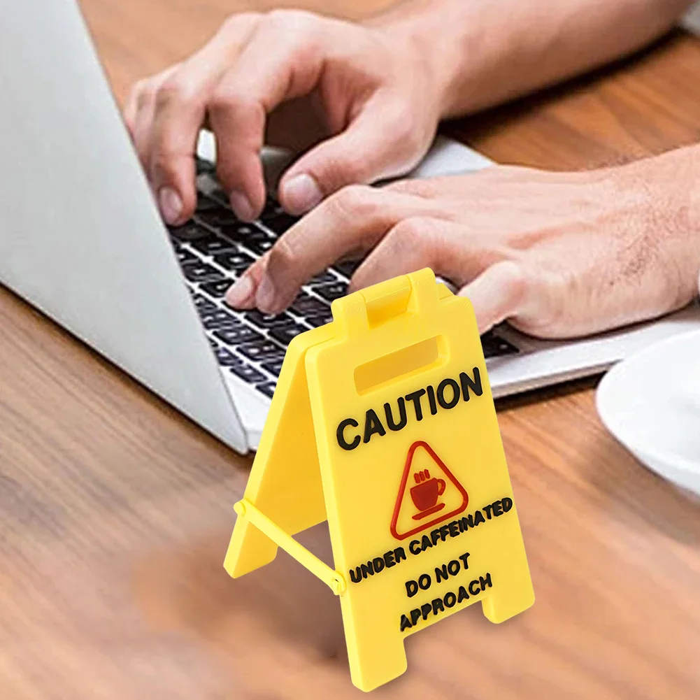 Caution Overstimulated Desk Sign Desk Caution Sign Decorative Do Not Approach Table Sign Mini Warning Caution Sign For Gag Gift