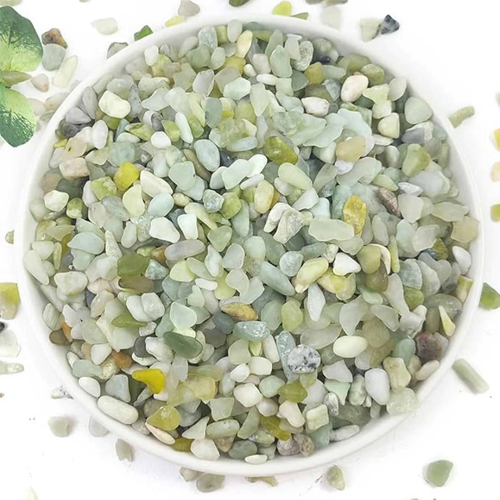 Succulent and Cactus Pebbles, 1/5 Inch Jade Natural Decorative Polished Stones, River Rocks for Indoor Plants, Vases, Planters