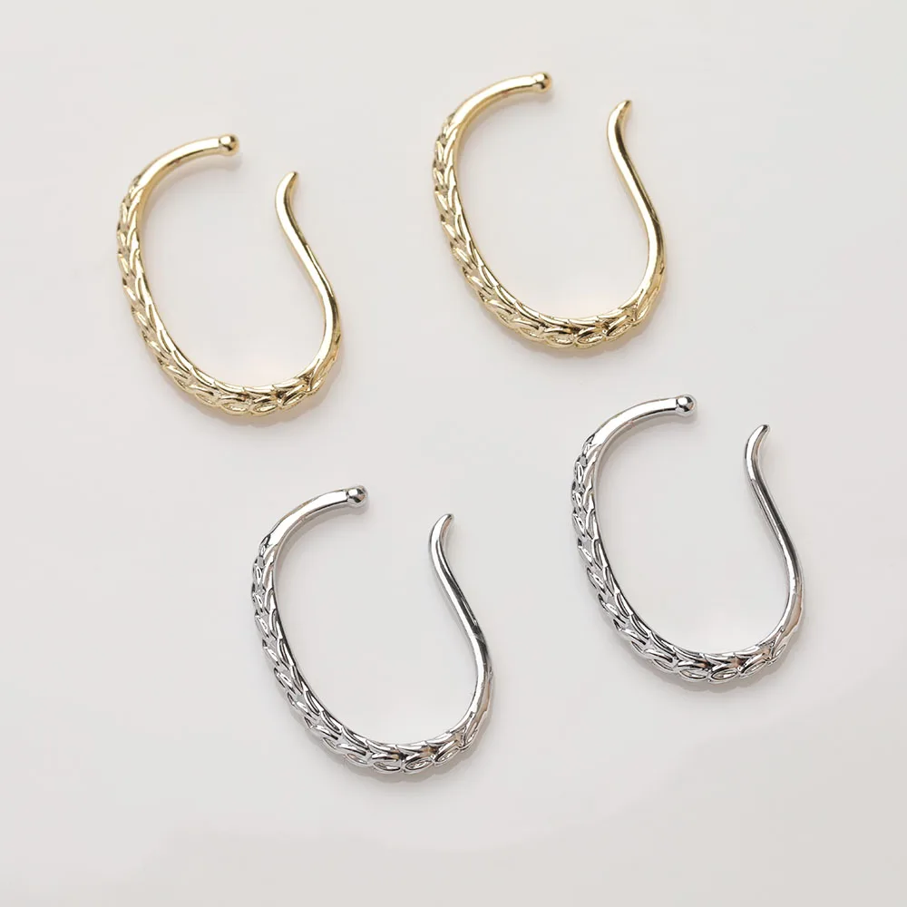 

4PCS 14K Gold Plated Brass Wheat Grain Ear Clip Earrings Handmade DIY Material Accessories Jewelry Components