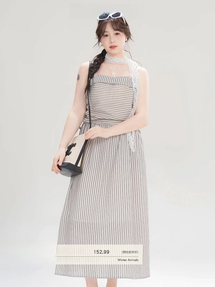 

Heynew большие размеры женские Dr Color Blo полосатый бал летний квадратный воротник утягивающий ремень длинный Dr корейский сле