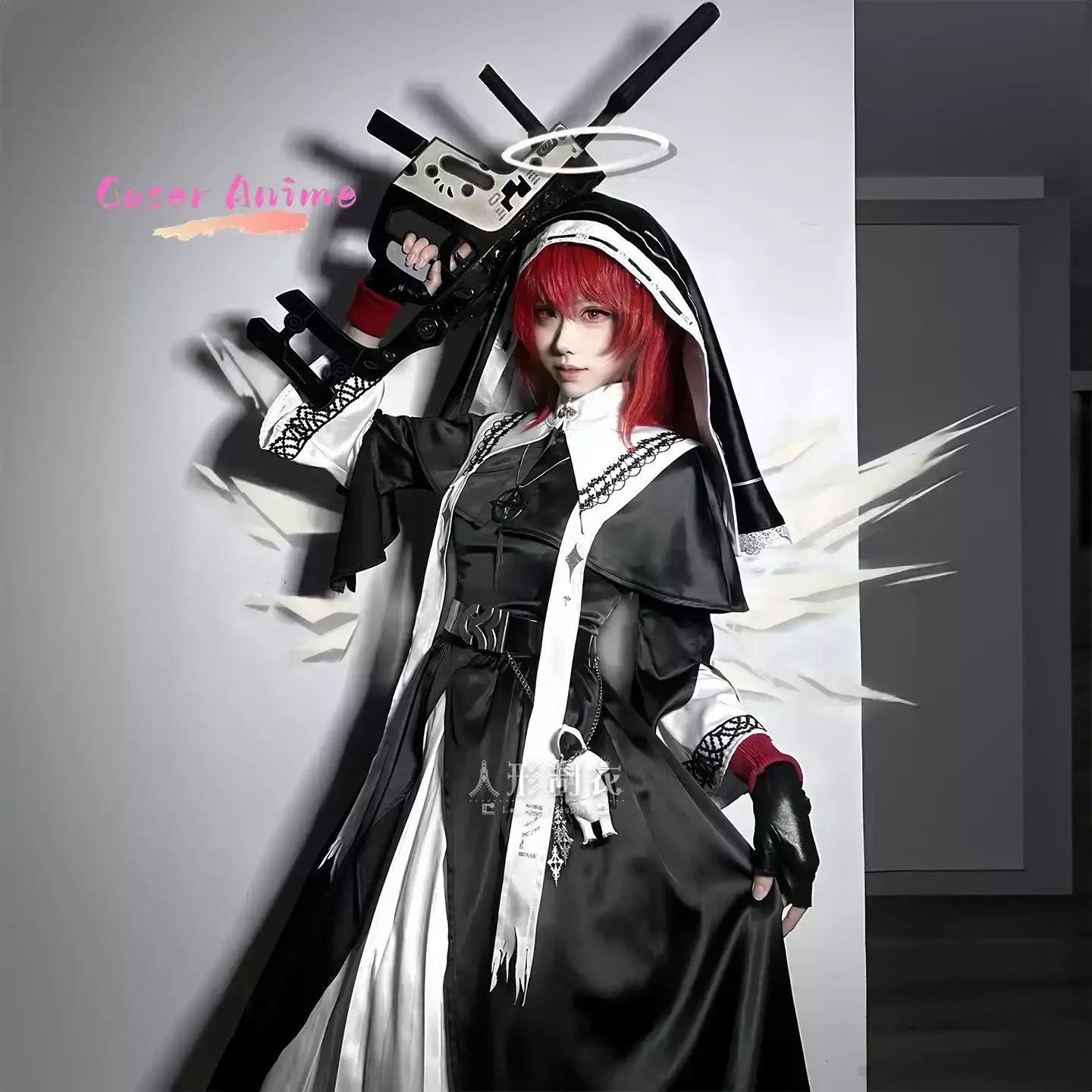 

Arknight Exusiai the New Covenant Lemuen Nun Cosplay Costume Women Halloween High quality Gothic dress headwear gloves uniform