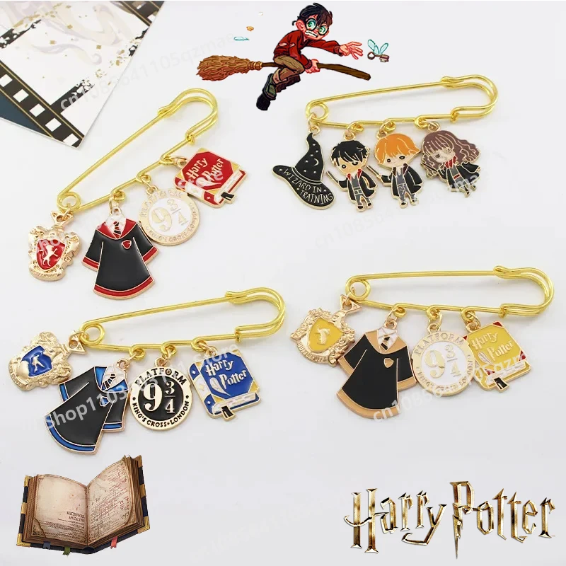 Harries Series Q Version Brooch Potter Movie Figure Magic Badge Slytherin Hermione Clothing Backpack Decorative Pin Accessories