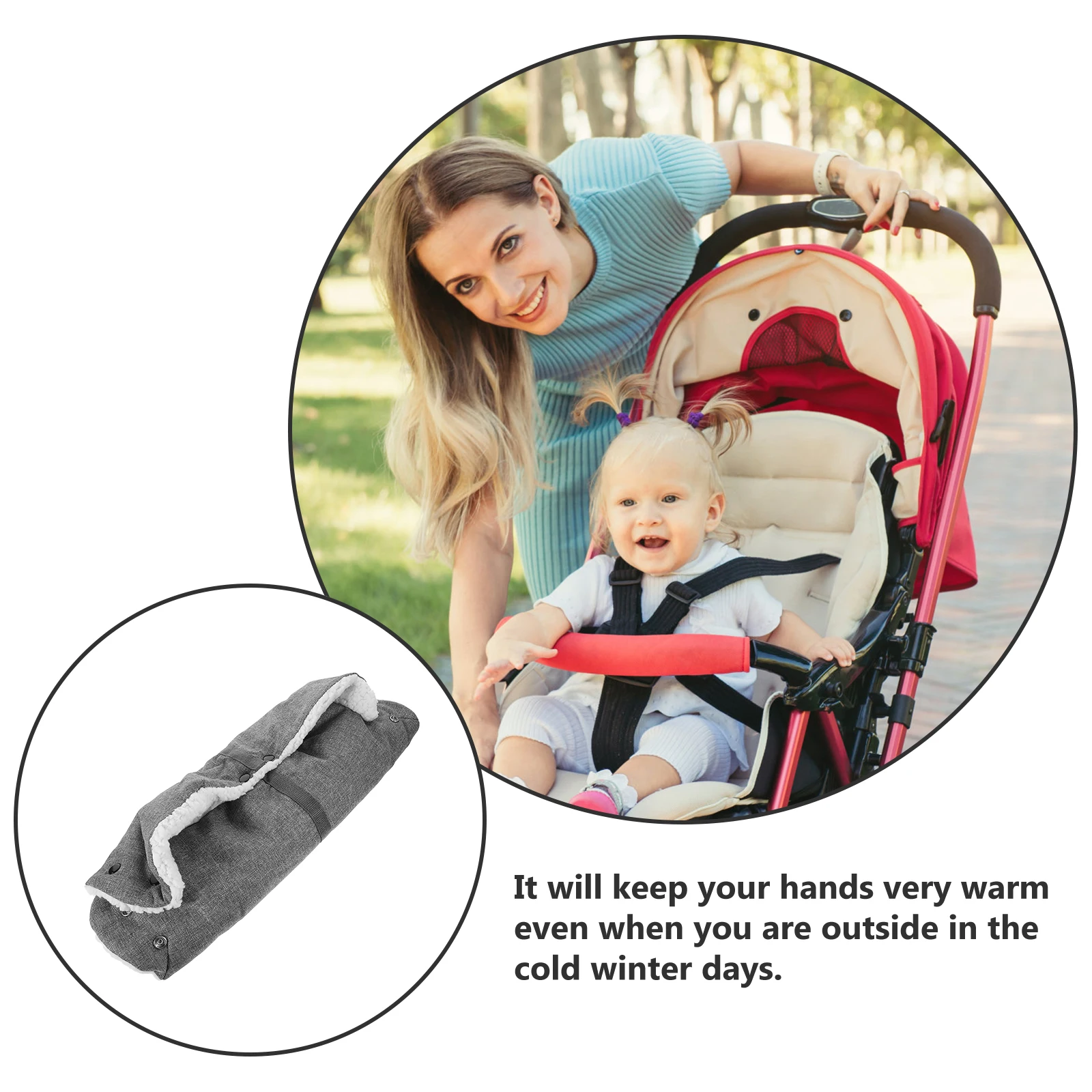 

Gloves Winter Stroller Hand Muff Warm for Windproof Dark Grey Antifreeze Muffs Work