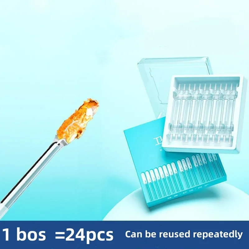 -24Pc Disposable Silicone Ear Pick Remover sticky EarWax For Kids Olders Adult S/L Ear Cleaner Reusable Adhesive Earpick