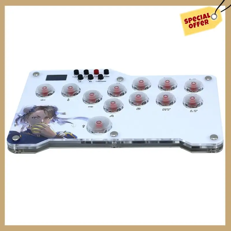 Mini Hitbox Fight Stick LED Mini Hitbox Controller Parts Accessories For PC PS4/PS3/Switch Arcade Joystick Fight Box