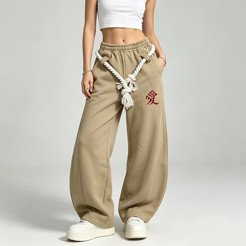 Embroidery Font Free - Autumn new Japanese street hemp rope