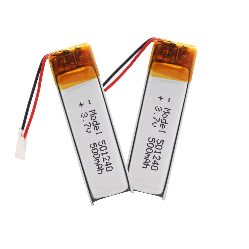 3.7V 500mAh 501240 Battery Li-Polymer Rechargeable Battery 501240 Li Po Lithium Cells For GPS Bluetooth Earphone MP3 MP4 051240