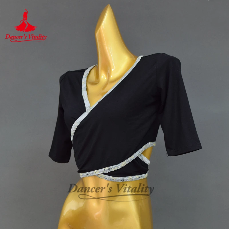 Traje de dança do ventre para mulheres, confortável e sexy, decote em v, top para meninas, dança oriental, roupas de prática profissional