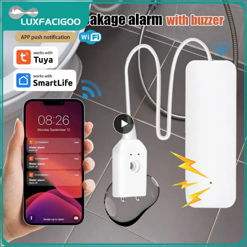 Easy Setup Smart Home Water Damage Prevention Water Sensor Real-time Monitoring Instant Alerts Leak Detector Flood Alarm