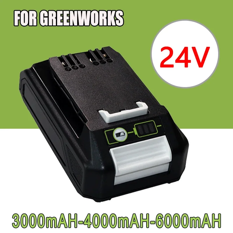 24V 3000mAh/4000mAh/6000mAh Li-ion Rechargeable Battery Replacement for Greenworks Power Tools compatible 20352 22232