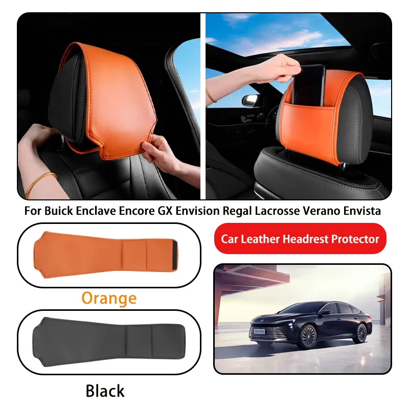 

Leather Car Headrest Cover Anti-dirty and Wear-resistant For Buick Enclave Encore GX Envision Regal Lacrosse Verano Envista