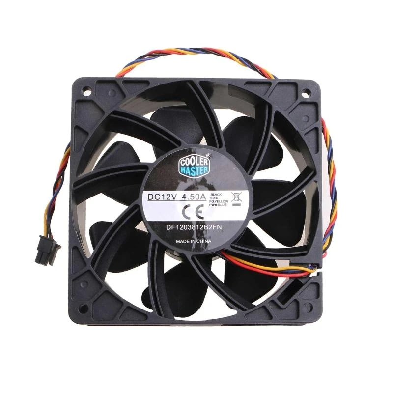 DF1203812B2FN CPU Cooling Fan 12x12x3.8cm 4Pin 4 Wire CFM Powerful Temperature Control Server Cooler Dual Ball Bearing P9JB