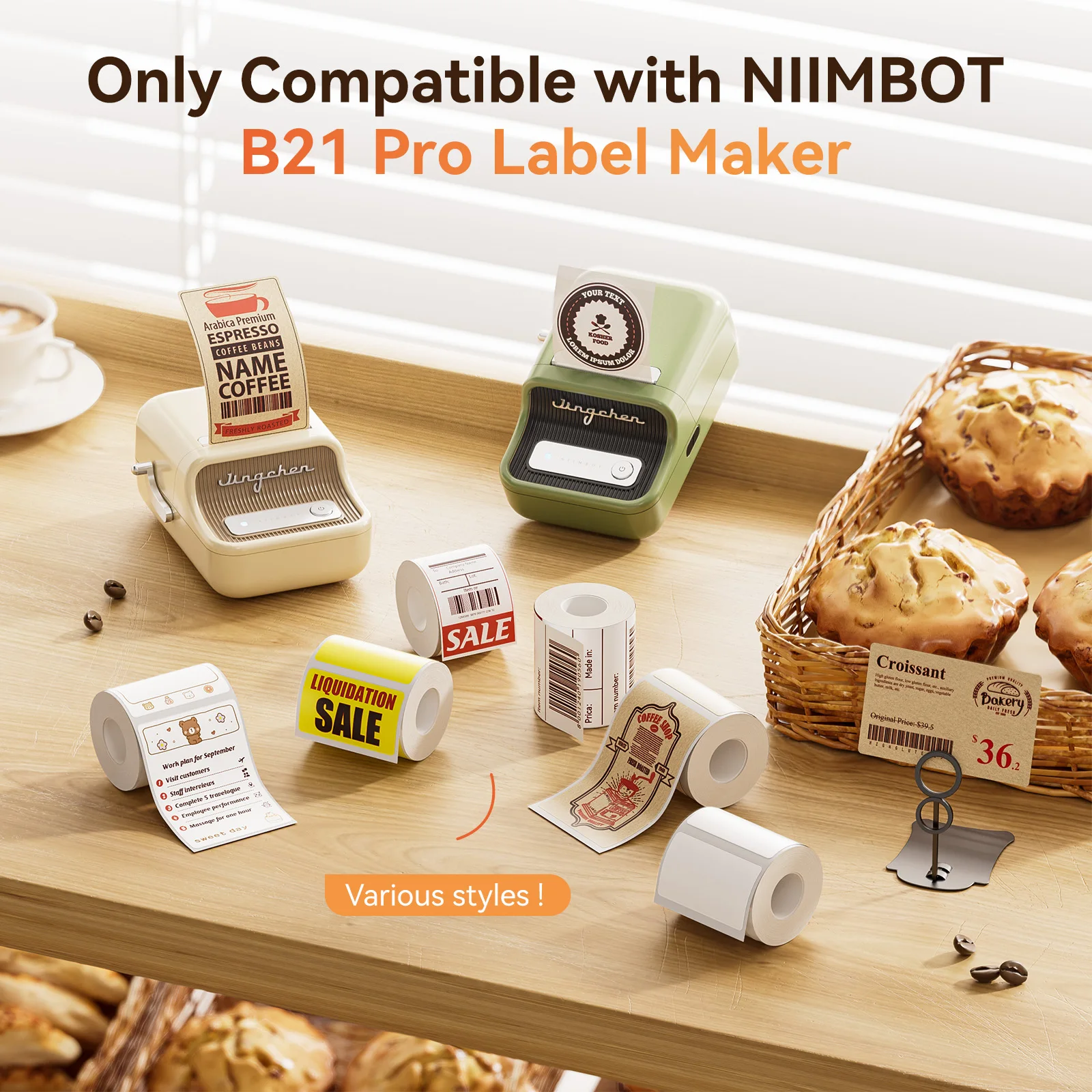 1 Roll Thermal Adhesive Red Black Dual Color Print Label for Niimbot  B1 Pro/B21 Pro Printer Business Home Commercial Use