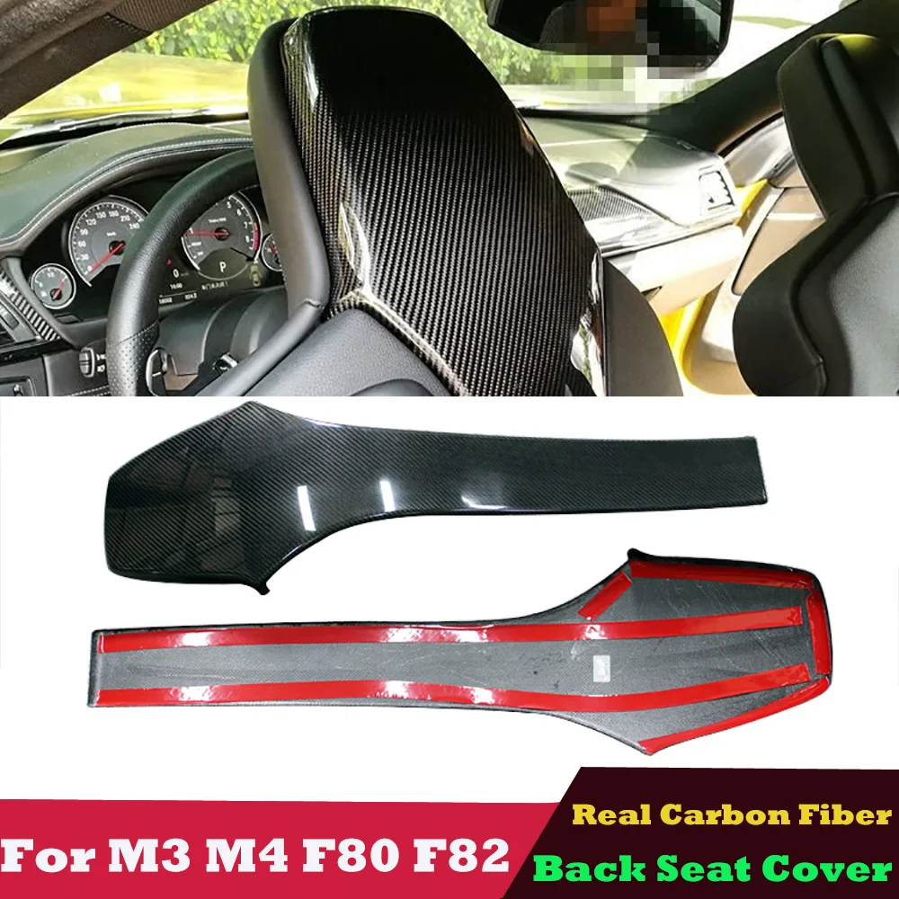 4 pcs/set Carbon Fiber Back Seat Cover for BMW M3 M4 F80 F82 2014-2019 Shells Interior Chair Back Patch