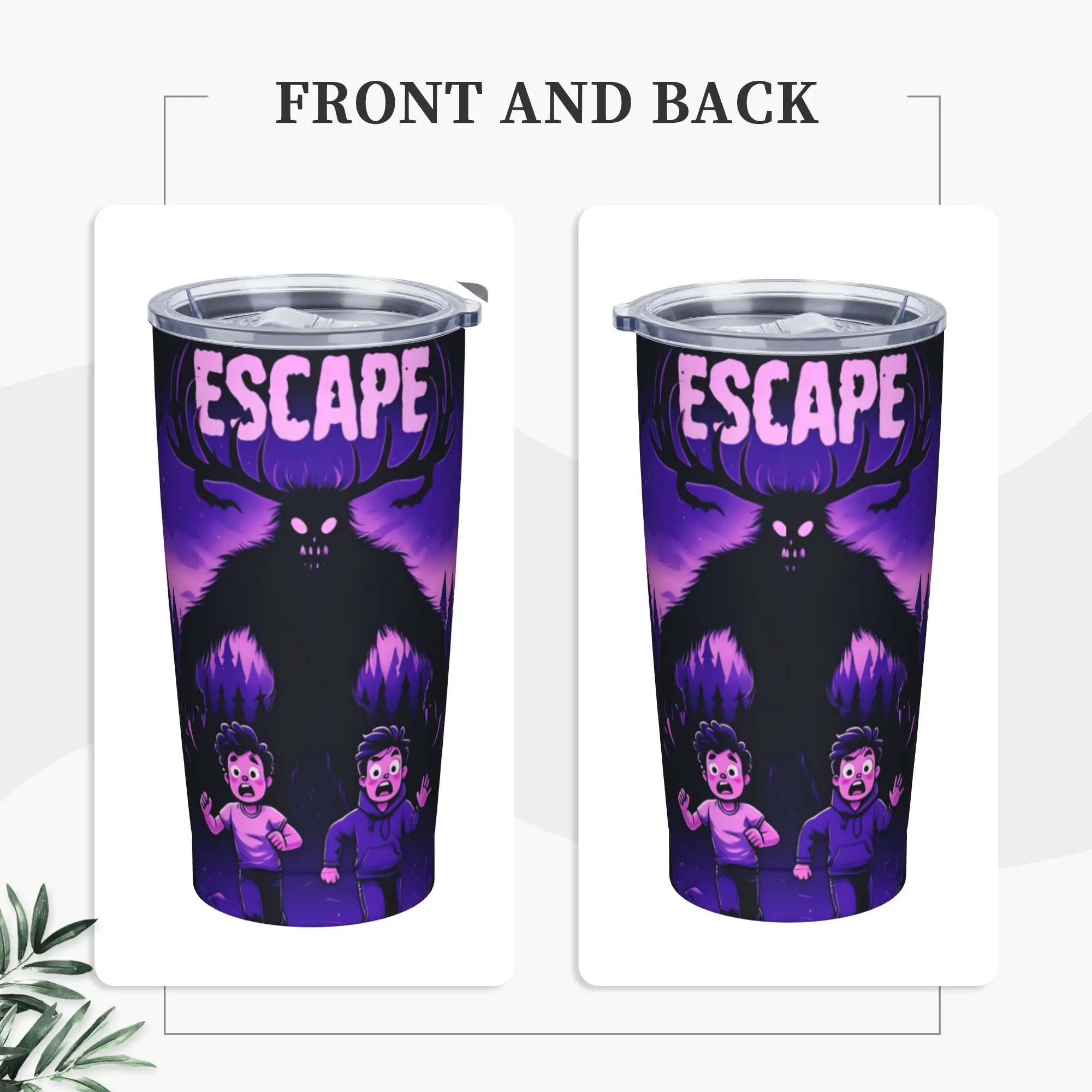 

Escape 99 Nights Halloween Stainless Steel Tumbler Travel Thermal Cups With Straws and Lid Large Car Mugs Cold Drink Bottle