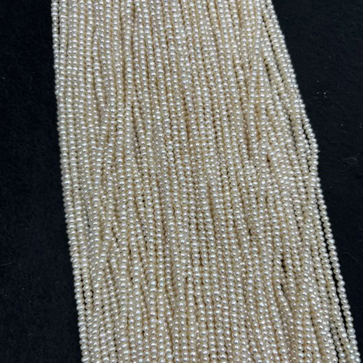 2,5-3mm Runde Streifen Natürliche Süßwasser Perle Spacer Perlen Schmuck Machen DIY Halskette Armband Frauen Premium Hochzeit