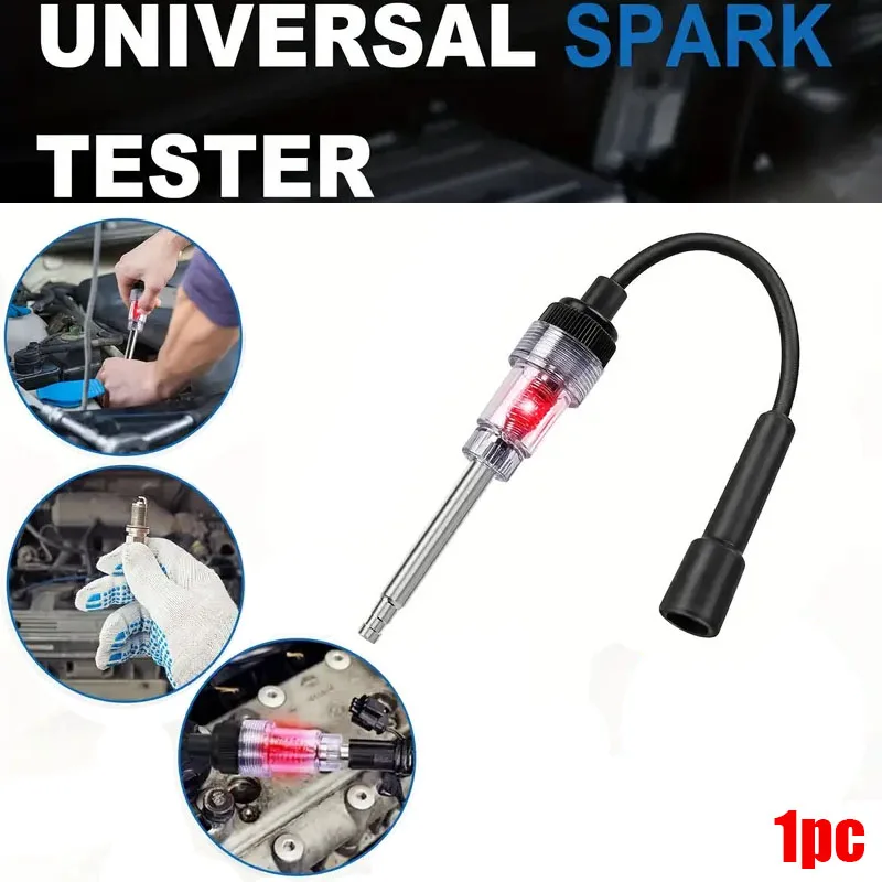 1PC Automotive Spark Plug Ignition Tester Detector  Metal Head Quick Engine Ignition & Coil Diagnostic Tools Fits Most Vehicles