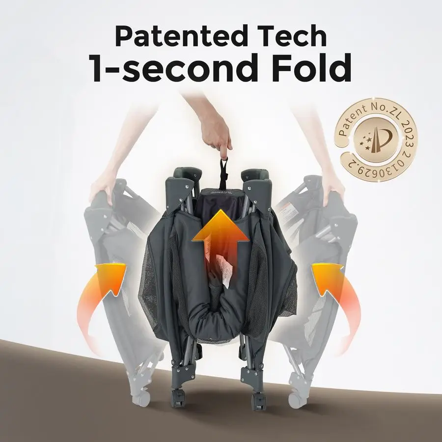 Babe Pack and Play 1Second Setup 4in1 سرير محمول للطفل مع سرير، ناموسية، قوس لعبة تغيير الطاولة