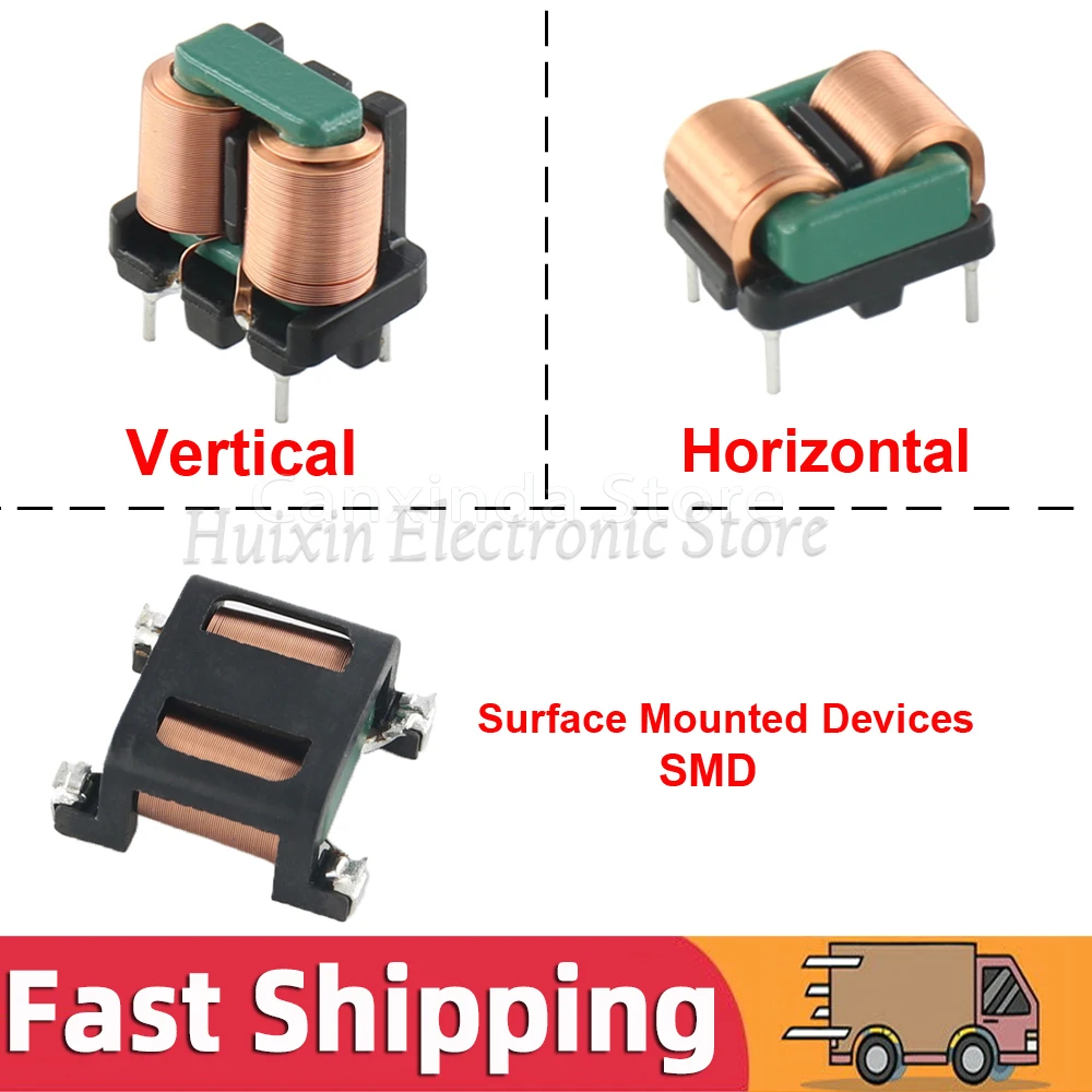 2pcs SQ Flat Copper Wire EMI Filter Inductor Common Mode Inductance Square Ferrite Core Coil 5mH 10mH 15mH 20mH 25mH 28mH SQ2418