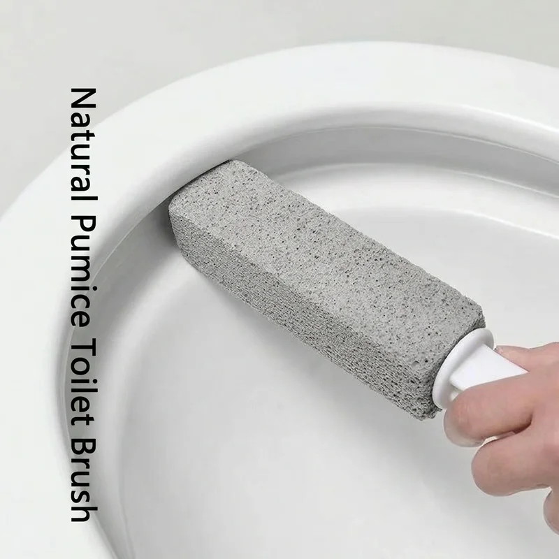 Natural Pumice Stone Toilet Cleaner Stick with Handle Heavy Duty Stain Limescale Remover for Bathroom Toilet Bowl