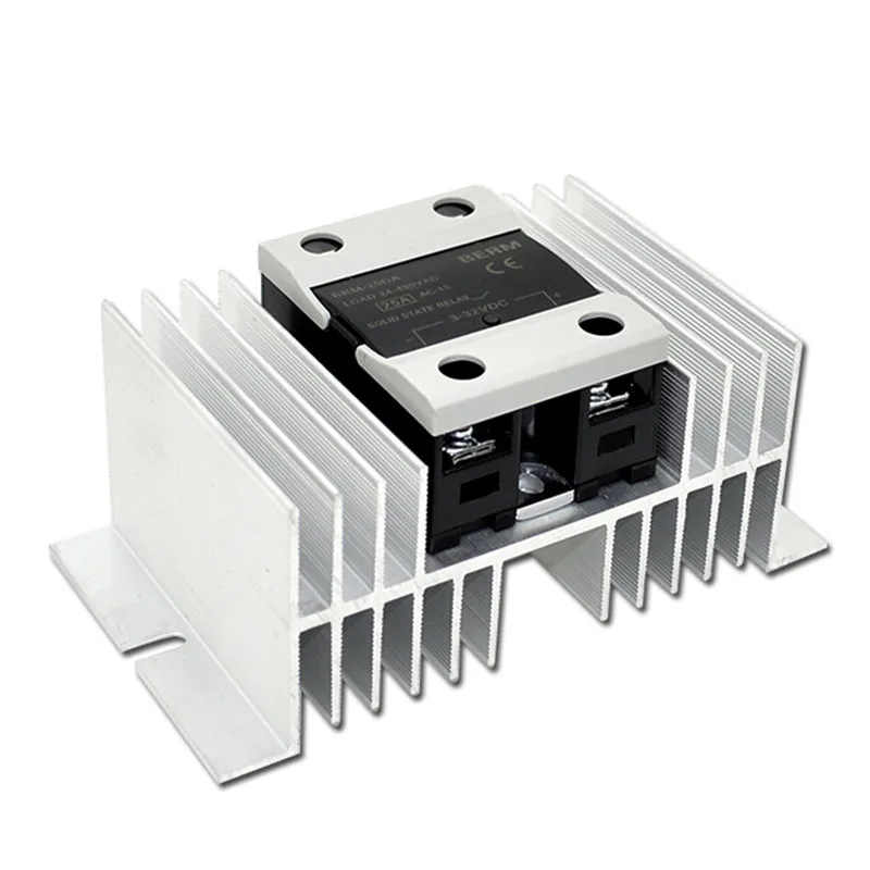 10-100A single-phase SSR solid state relay radiator base aluminum fin thyristor 50 * 70 * 125