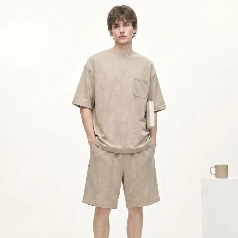2026 Summer Short Sleeve 100% Cotton Casual Striped Pajama Sets for Men Korean Loose Sleepwear Pyjama Male Homewear Home Clothes
