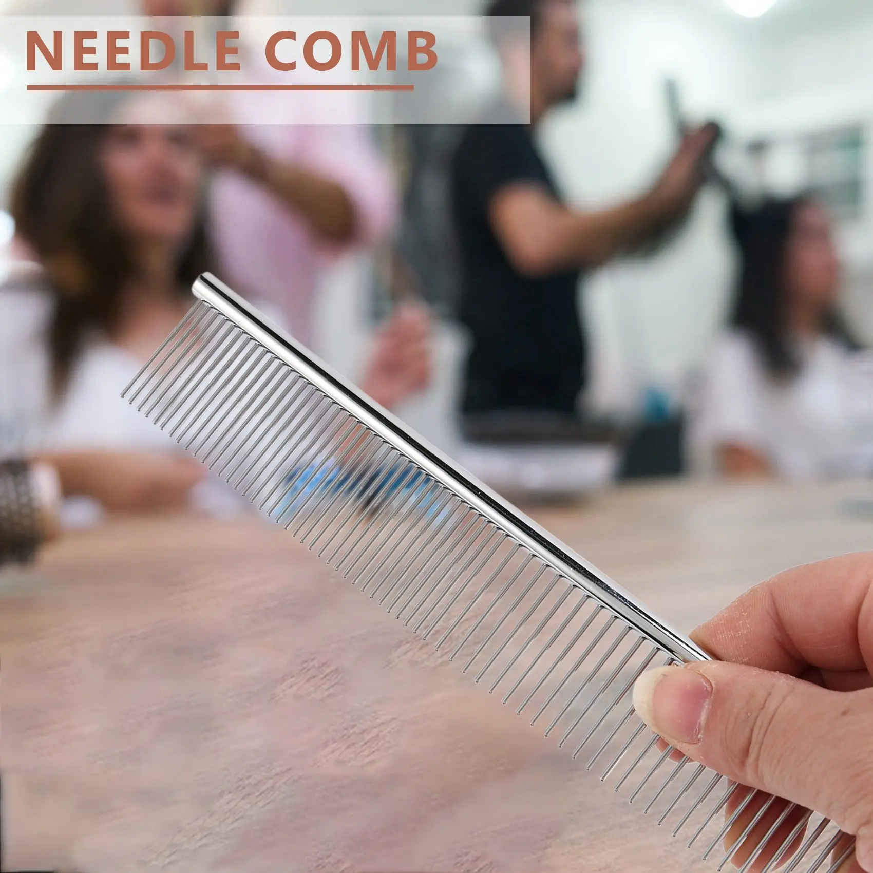 AD04-Popular Beauty Tool Metal Grooming Rake Comb Silver Tone voor Pet Cat Dog