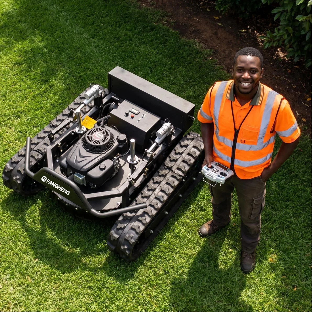 Lawn mower robot Brush cutter High Power Hybrid long-range All Terrain Orchard / Farm / Garden RC Crawler Mower CE customized