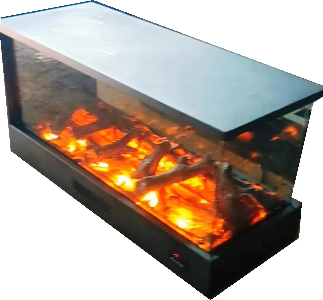 50-Inch Electric Fireplace for Hotel Use Remote Control Insert with Double 3 Sides and 4 Sides View Options Easy Installation