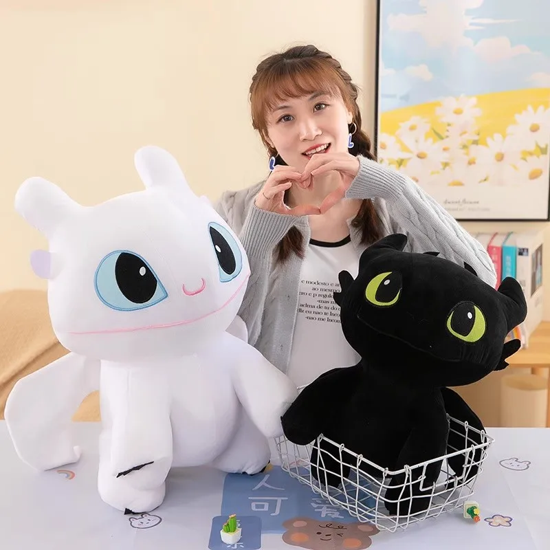 Toothless Dragon Body Pillow Large Cute Cartoon Dragon Stuffed Doll Sofa Decorative Throw Pillow Anime Back Cushion Home Decor