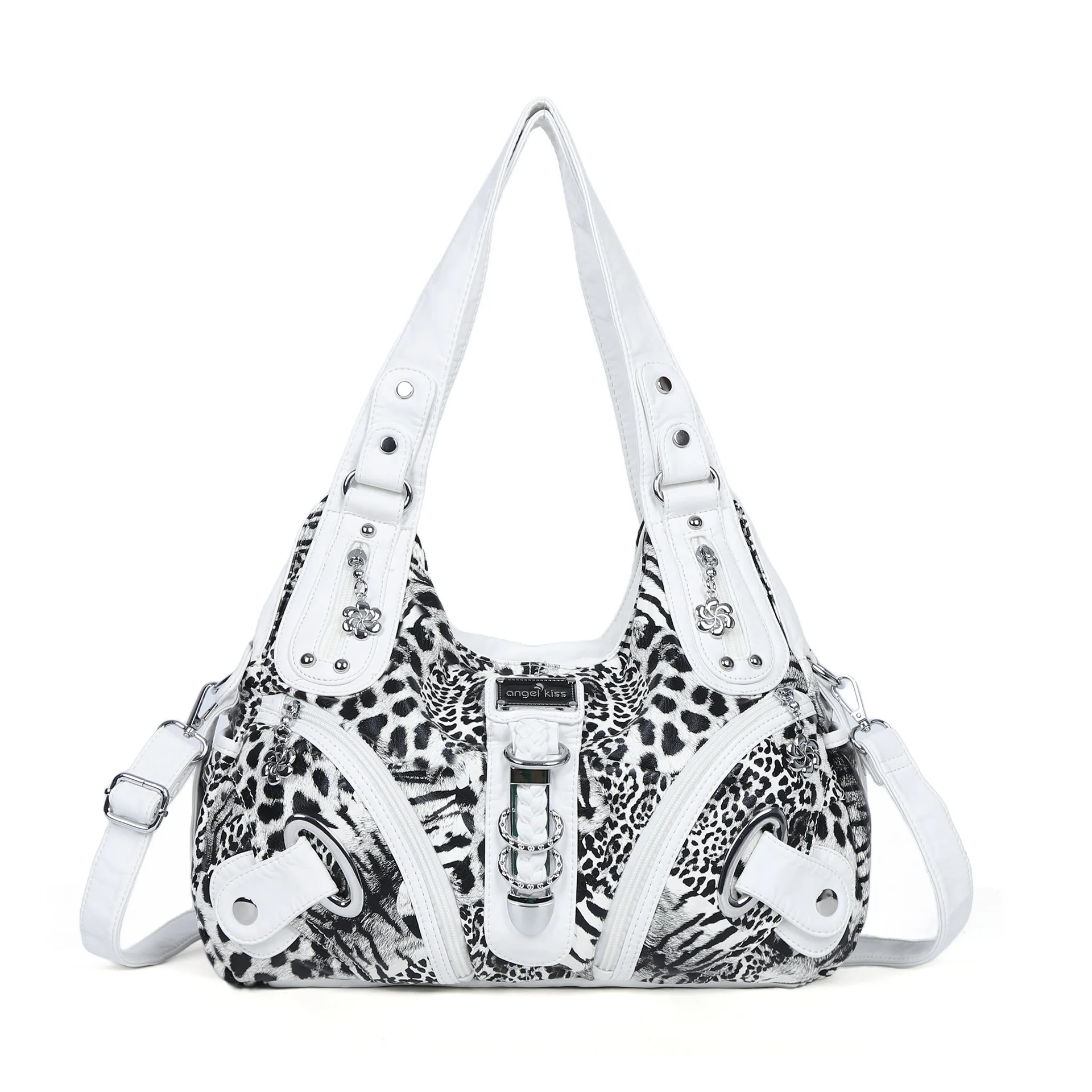 Versatile Women Handbags Leopard Shoulder Bag Top-handle Bag Fashion Satchel Dumpling Pack Shoulder Bag Large Tote Bag Purse